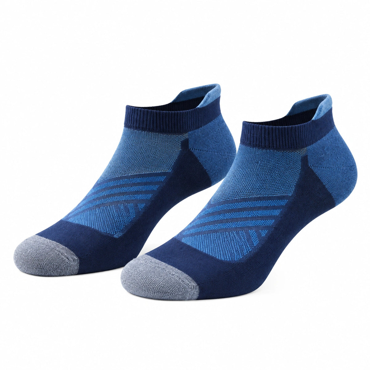 Chaussettes de sport basses 35-38 en maille textile bleu marine et bleu - maintien ajusté