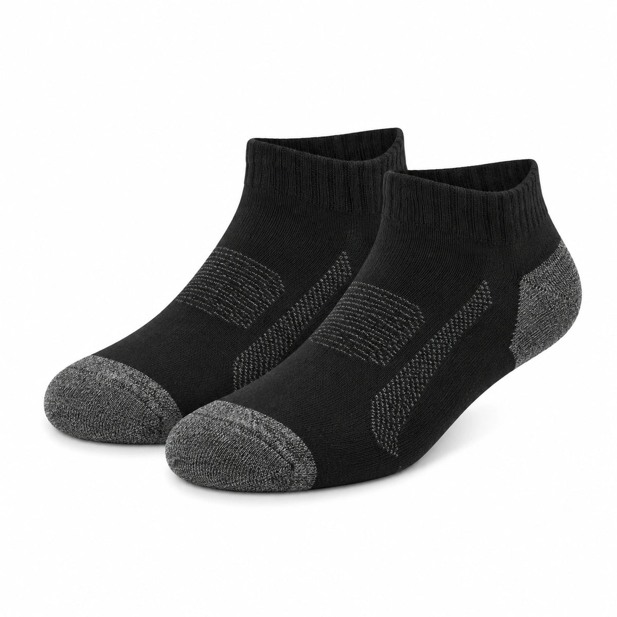 Chaussettes courtes 35-38 en maille noire et grise pour sport