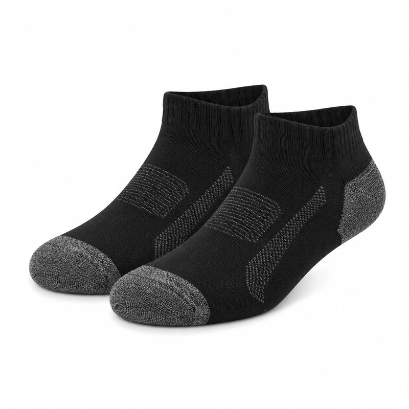 Chaussettes courtes 35-38 en maille noire et grise pour sport
