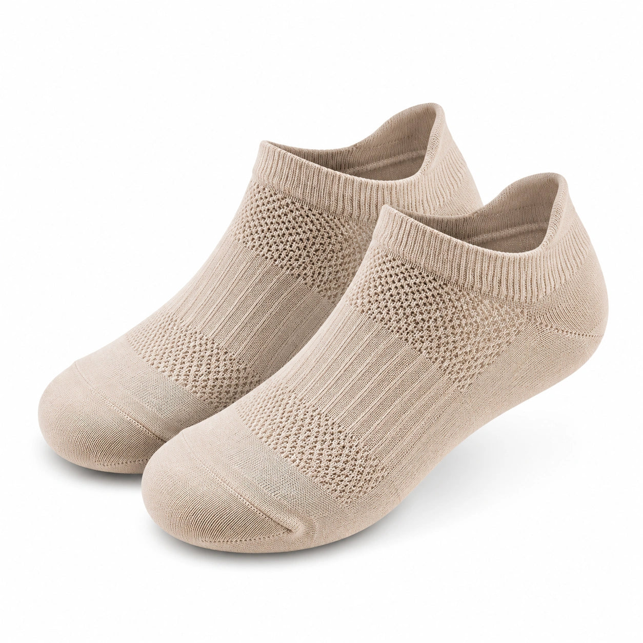 Chaussettes invisibles 35-38 en coton beige respirantes pour usage quotidien