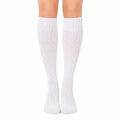 Chaussettes hautes 35-38 blanches en maille ajourée style classique