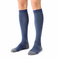 Chaussettes hautes 35-38 bleu marine et gris côtelées renforcées pour sport