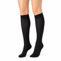 Chaussettes hautes 39-42 noires en maille extensible à motif losanges