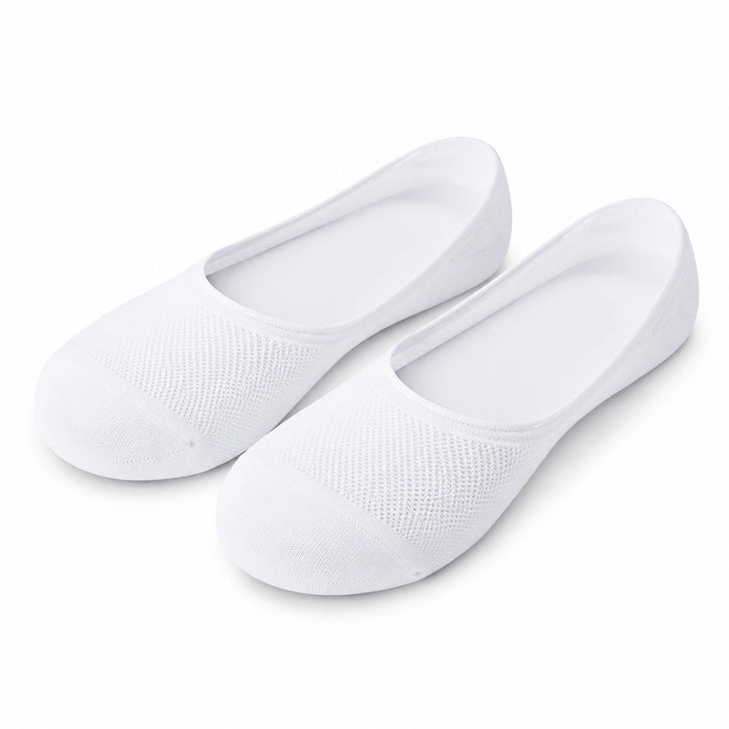 Chaussettes ballerines 39-42 en textile tricoté blanc style invisible