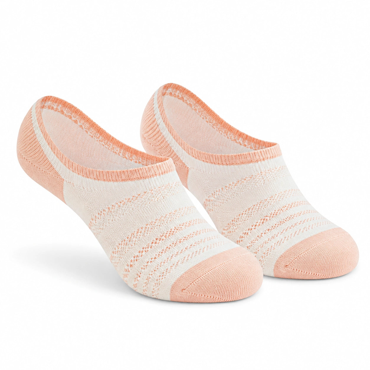 Chaussettes invisibles 39-42 en textile tricoté blanc pêche pour usage quotidien