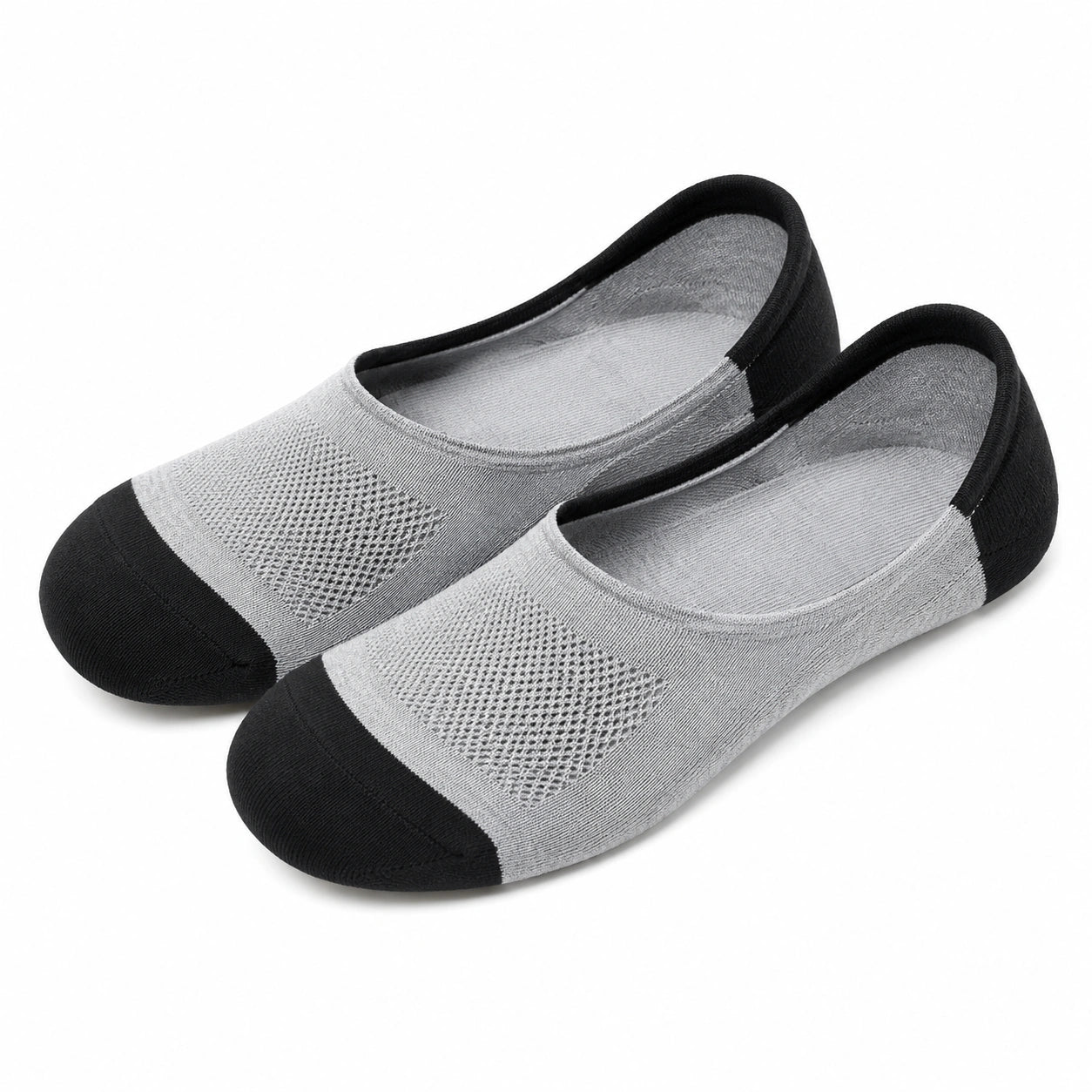 Chaussettes invisibles 43-46 en maille gris et noir respirantes