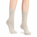 Chaussettes mi-mollet taille 35-38 beige en maille côtelée pour usage quotidien