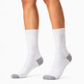 Chaussettes de sport 43-46 en maille blanche et grise avec zones renforcées