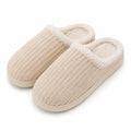 Chaussons d'intérieur 40/41 en textile peluche beige à semelle souple