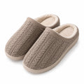 Chaussons 36/37 en textile taupe doublés imitation fourrure à semelle antidérapante
