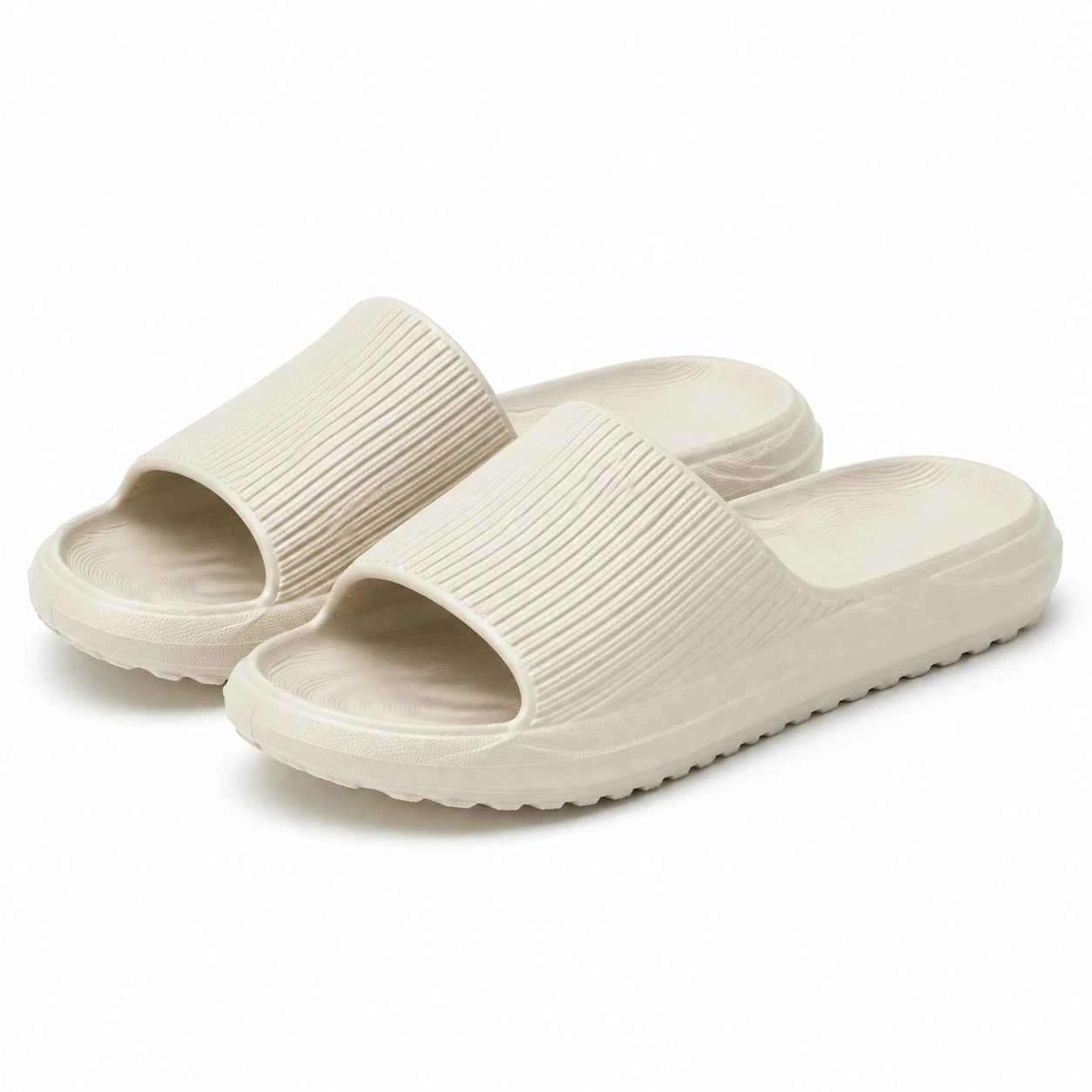 Claquettes 40/41 en mousse EVA beige à bride texturée pour usage quotidien