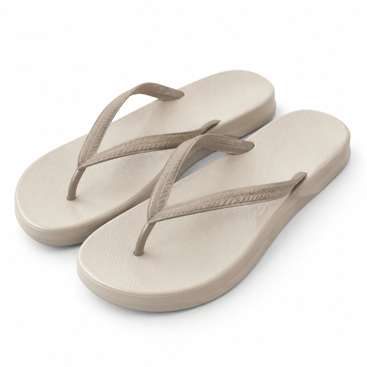 Tongs 38/39 en mousse synthétique beige à brides souples pour plage et piscine